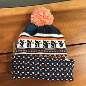 The North Face Ski Tuke Beanie – Blue with Pink Design